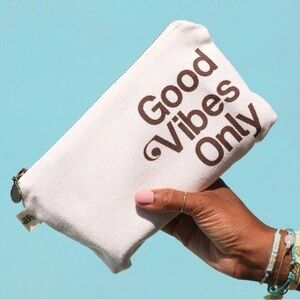 Good Vibes Only Sun Bum Zippered Pouch Hemp Blend